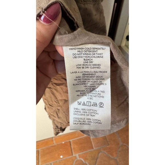 Pilcro Anthropologie Long Sleeve Mock Kneck Swing Dress Boho Cotton Mini S - Picture 8 of 8